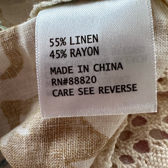 Boho Floral Christian Soriano Square-Neck Peasant Top in Cream - Picture 8 of 8